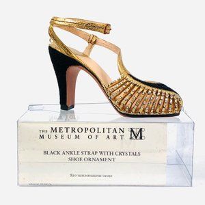 MMA 2012 Shoe Ornament Black Ankle Strap Crystals